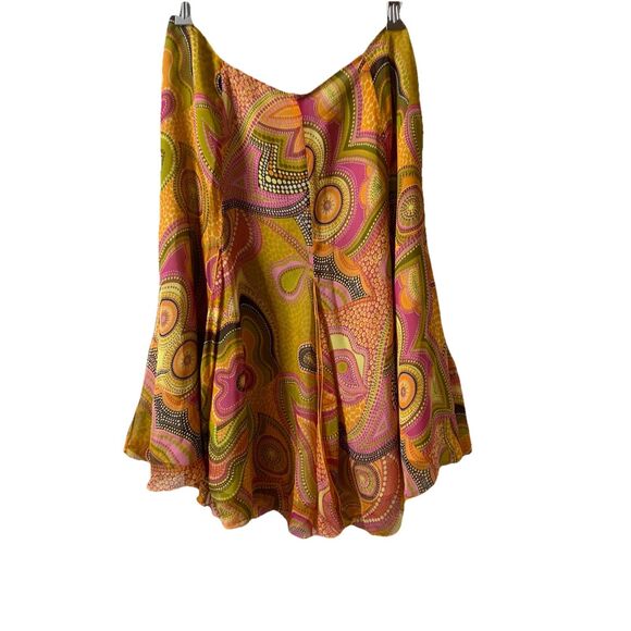Vtg Dana Buchman Silk 2 Piece Poncho & Skirt Set Italian Fabric Colorful Sz 12/L - Picture 3 of 16